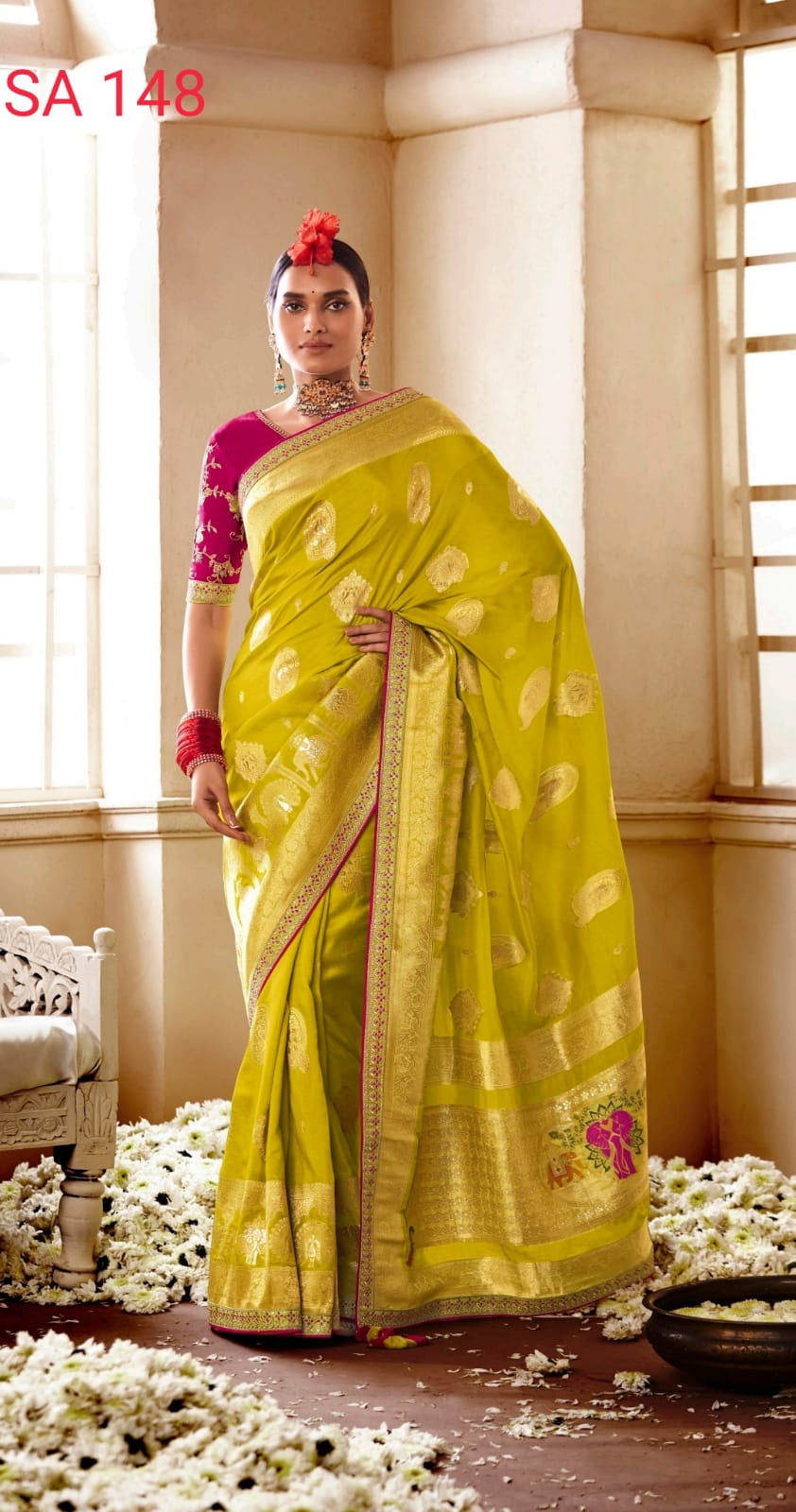 Kimora Sindhuri Meenakari Wholesale Wedding Wear SIlk Saree

